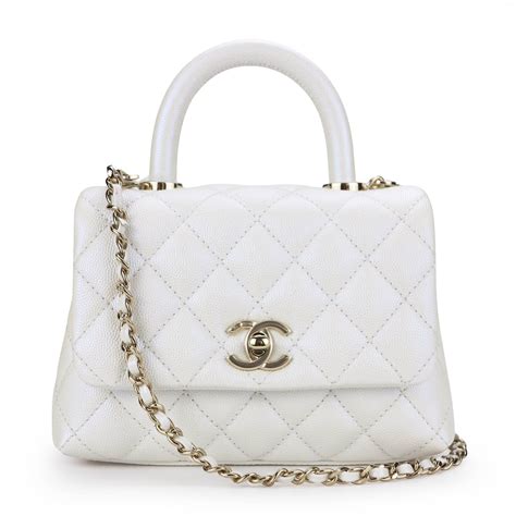 chanel white mini purse